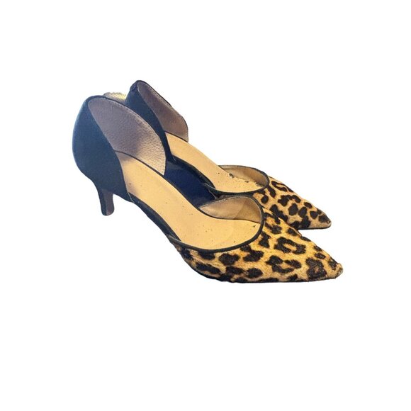 Franco Sarto Leopard Print DOrsay Pumps With Pointed Toe 3 Inch Heels - Picture 2 of 9